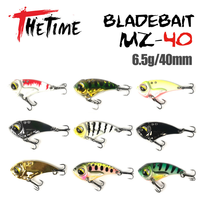 THETIME 2022 Νέο MZ40 Metal VIB Ratlin Spoon Lure 40mm 6,5g Blade Jig Bait Vibrators Cicada For Pike Perch Crappie Bass Fishing