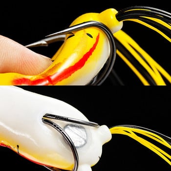 QXO 11g Frog Silicone Bait Fishing Soft Lure Spinner Squid Thunder Frog Jig Spoon Trolls Soft Bait Морски леден риболов