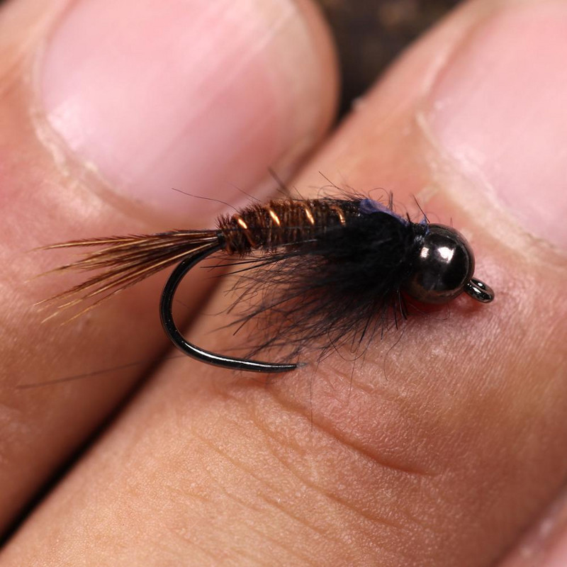 Bimoo 6PCS #8 #10 #12 Volframpärlipea välk tagasi Faasan Saba Nümf Odavaba kiiresti uppuv kalapüügi Kärbseforelli peibutisööt