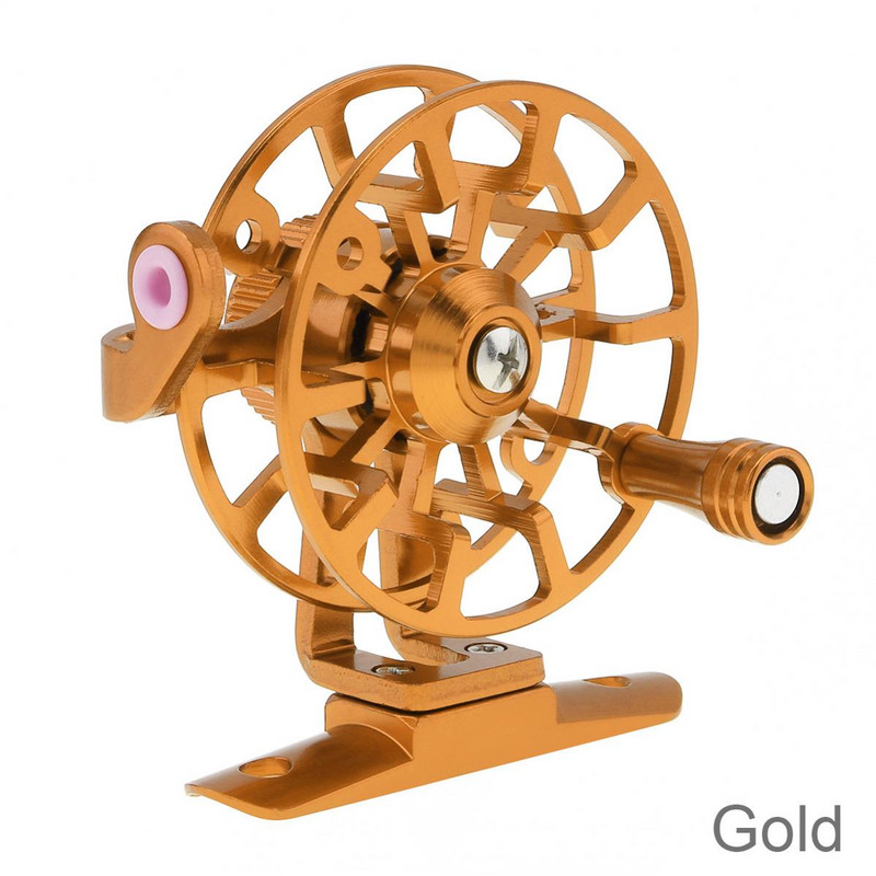 Teljes alumínium ötvözetből készült jéghorgász orsók, ultrakönnyű, korábbi téli üreges drótkupa, légy horgászfelszerelés pontyokhoz