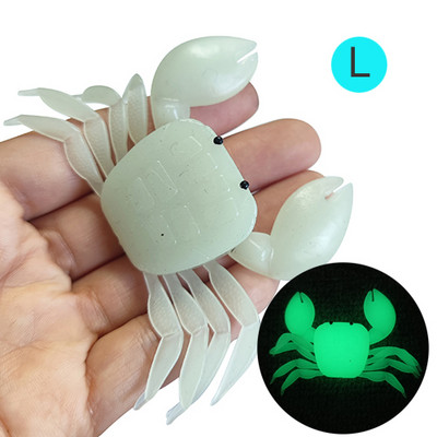 ИНФОРМАЦИЯ 6 части Glow Fishing Crab 3.5g 7g 13.5g Мека риболовна примамка Изкуствена силиконова стръв 3-D Crab Swimbaits