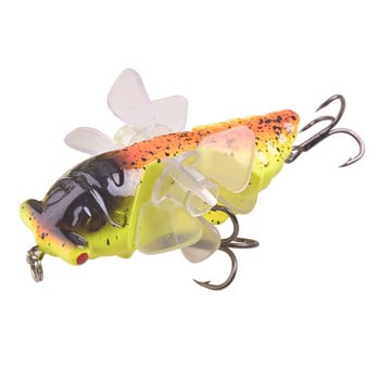 1 бр Cicada Whopper Topwater Popper Риболовни примамки 7,5 см 15,5 г Изкуствена стръв Воблери Въртяща се двойна витла Принадлежности за тролинг