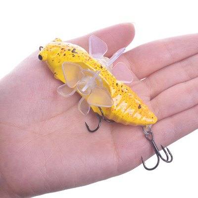 1 buc. Naluci de pescuit Cicada Whopper Topwater Popper 7,5 cm 15,5 g Momeală artificială Wobblers rotativ cu elice dublă Trolling Tackle