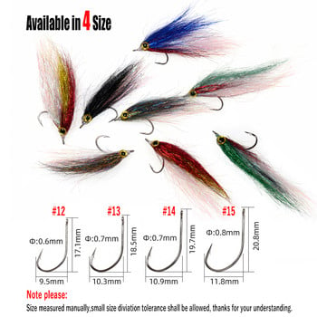 Wifreo 6 бр. Wounded Ice Dub Minnow Fly Fishing Flies Реалистични Baitfish примамки за сьомга пъстърва лаврак Steelhead