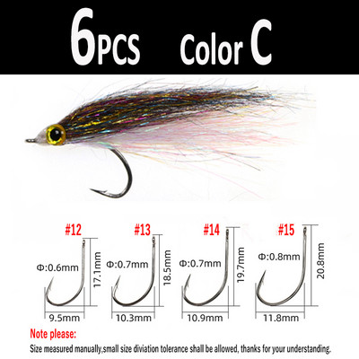 Wifreo 6tk Wounded Ice Dub Minnow Fly Fishing Lendab Realistlikud peibutis lõheforelli meriahven Steelhead