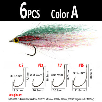 Wifreo 6tk Wounded Ice Dub Minnow Fly Fishing Lendab Realistlikud peibutis lõheforelli meriahven Steelhead