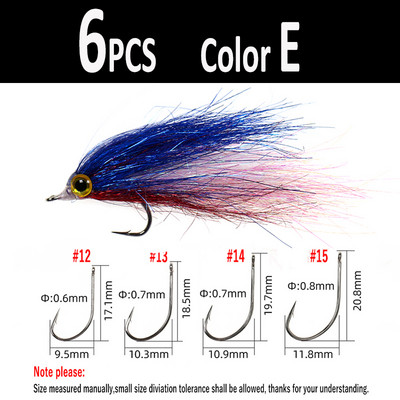 Wifreo 6tk Wounded Ice Dub Minnow Fly Fishing Lendab Realistlikud peibutis lõheforelli meriahven Steelhead