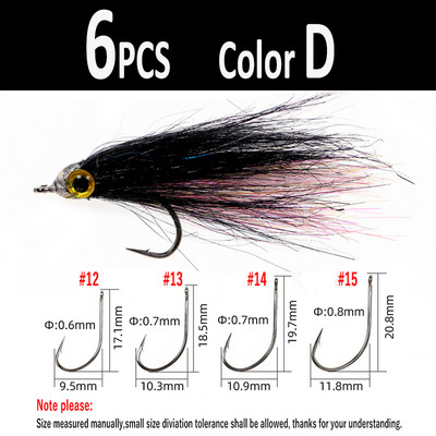 Wifreo 6tk Wounded Ice Dub Minnow Fly Fishing Lendab Realistlikud peibutis lõheforelli meriahven Steelhead