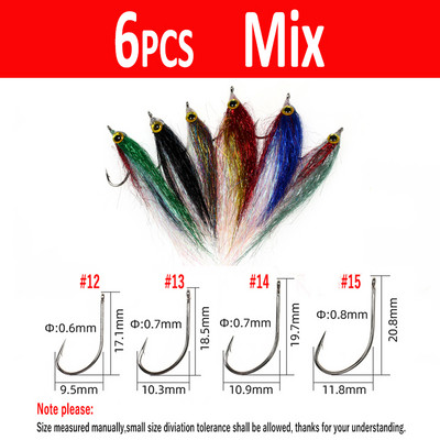 Wifreo 6tk Wounded Ice Dub Minnow Fly Fishing Lendab Realistlikud peibutis lõheforelli meriahven Steelhead