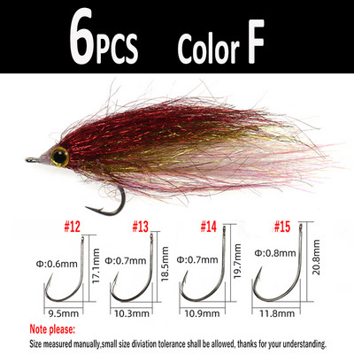 Wifreo 6tk Wounded Ice Dub Minnow Fly Fishing Lendab Realistlikud peibutis lõheforelli meriahven Steelhead