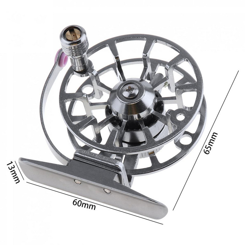 Täismetallist ülikerge endine jääpüügirull alumiiniumsulamist 1:1 kärbsepüügi ratta tugi parema käega