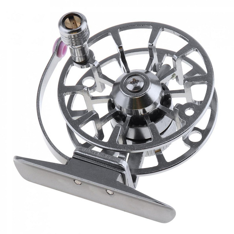 Täismetallist ülikerge endine jääpüügirull alumiiniumsulamist 1:1 kärbsepüügi ratta tugi parema käega