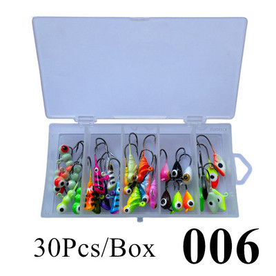 Zimski mamac za pecanje na ledu Metalni umjetni mamac 1,2 g ~ 1,9 g Zimski mini mamac s udicom s metalnom olovnom glavom Jigging mamac s bodljikavom udicom