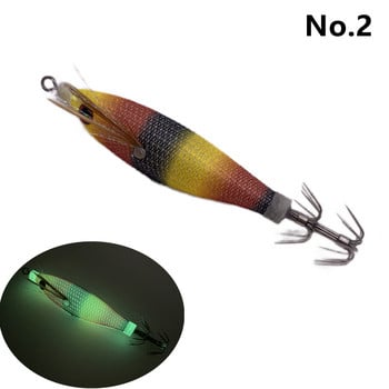 6g/80mm Светеща дървена примамка за калмари от скариди EGI Jigging Lure Octopus Shrimp Floating Sutte Squid jig lure Bait Japan Hook