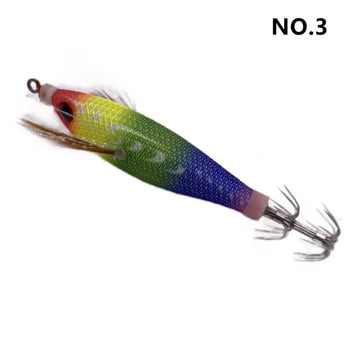 6g/80mm Светеща дървена примамка за калмари от скариди EGI Jigging Lure Octopus Shrimp Floating Sutte Squid jig lure Bait Japan Hook