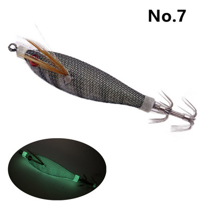 6g/80mm helendav puidust krevettide lant EGI Jigging Lure Octopus Shrimp Floating Sutte Squid jigilant Bait Japan Hook