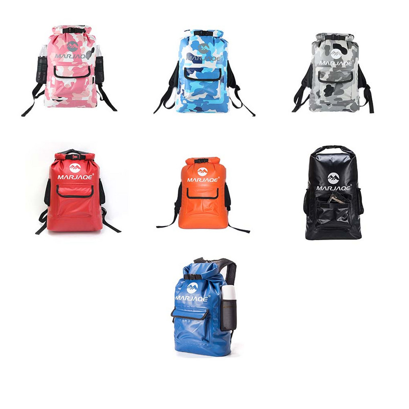 Vandeniui atsparus sauso krepšio kamufliažinis kuprinės butelių laikiklis kuprinė su telefono kišene vandens sporto rinkinio priedais