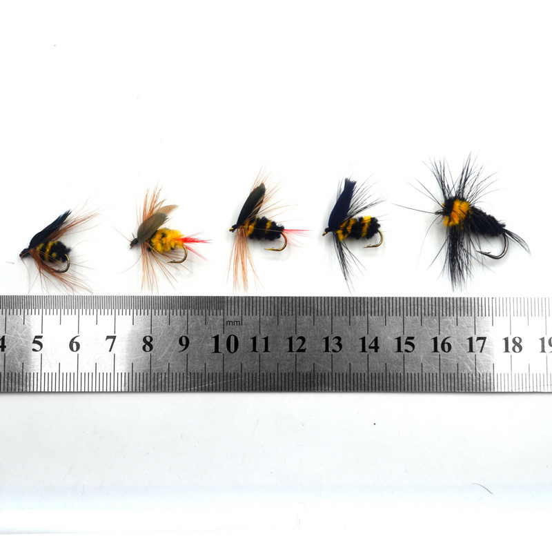 MNFT 10 db mesterséges sárga fekete poszméh légy horgász csali édesvízi pisztráng basszus nedves légy kötözött légycsali csali