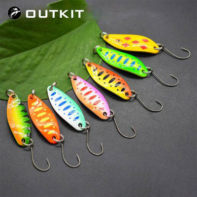 OUTKIT 7pcs Mix Colours 3.cm 3.5g Fishing Spoon Mamac za plivanje Isca Umjetna pastrva Pesca Fishing Tackle Leurre Truite Spoons