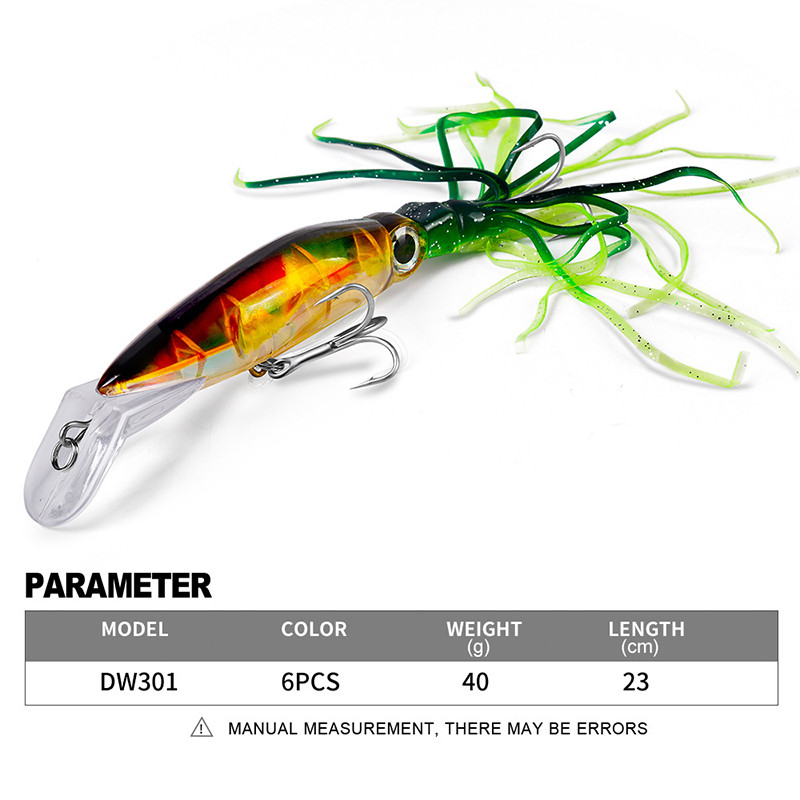 14cm 40g Squid Jig Fishing Bait Peibutis Kunstsööt konksu vobleriga Winter Hard Spinner Lure Merepüügitarvete tööriist tuunikala jaoks