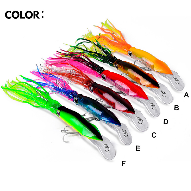 14cm 40g Squid Jig Fishing Bait Peibutis Kunstsööt konksu vobleriga Winter Hard Spinner Lure Merepüügitarvete tööriist tuunikala jaoks