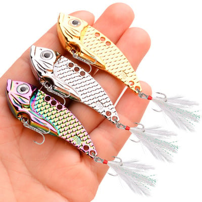 3Gb Metāla All Water Layer Throw Colorful Vibration 5g-15g VIB Sequin Fishing Artificial Bass Bait Īpaša ēsma Tremor Bait