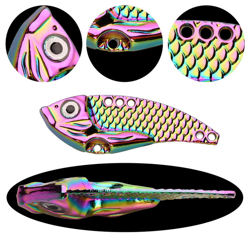 3 buc. metal, toate straturile de apă, vibrații colorate, 5 g-15 g, VIB, pescuit cu paiete, momeală de bas artificială, momeală specială pentru momeală tremor