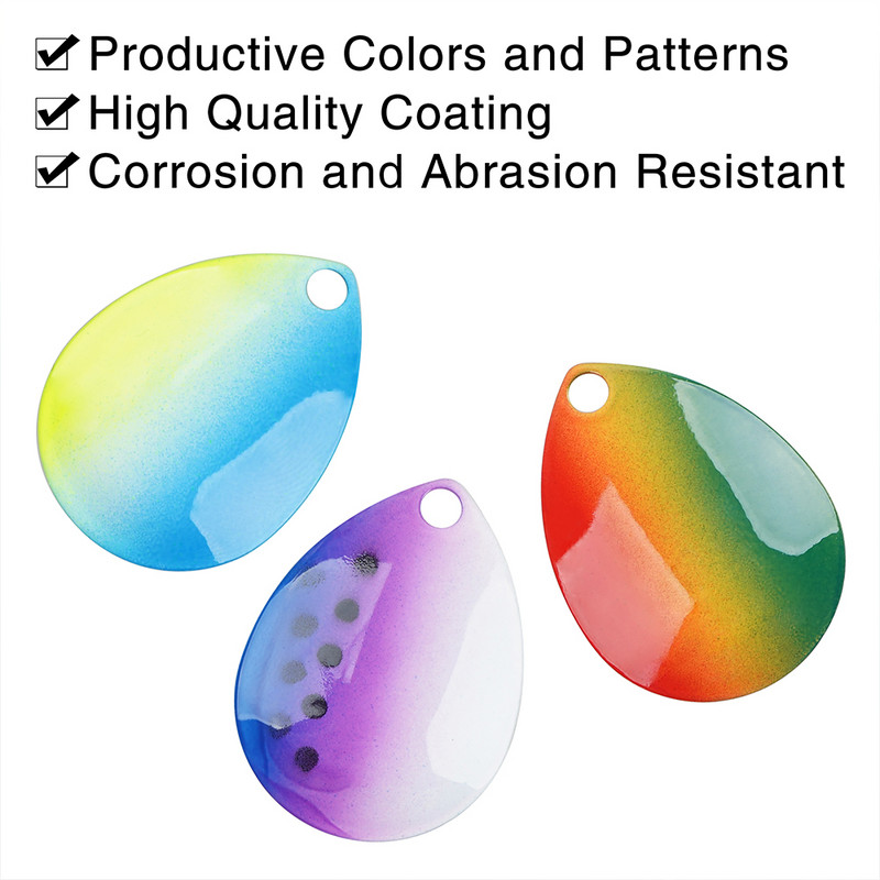 15 τεμ. Fishing Lure Spinner Blades Μεταλλικό κουτάλι Lure Walleye Rig DIY αξεσουάρ για Spinnerbait Buzzbait Bass Lure Fishing Tacks