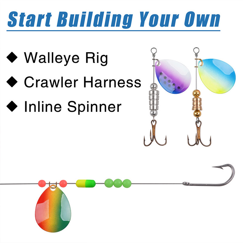 15 τεμ. Fishing Lure Spinner Blades Μεταλλικό κουτάλι Lure Walleye Rig DIY αξεσουάρ για Spinnerbait Buzzbait Bass Lure Fishing Tacks