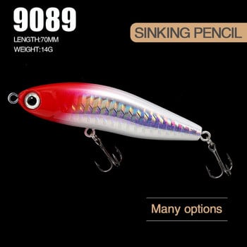 7cm 14g Pencil Sinking Fishing Lure Noise Attraction Hard Artificial Lure StickBait 9 Colors Fish Factory Wobbler Bait
