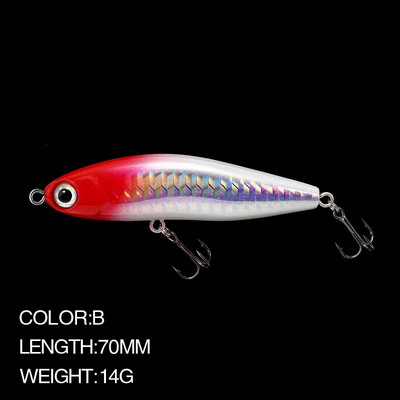 7cm 14g Pencil Sinking Fishing Lure Noise Attraction Hard Artificial Lure StickBait 9 Colors Fish Factory Wobbler Bait