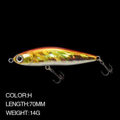 7cm 14g Pencil Sinking Fishing Lure Noise Attraction Hard Artificial Lure StickBait 9 Colors Fish Factory Wobbler Bait