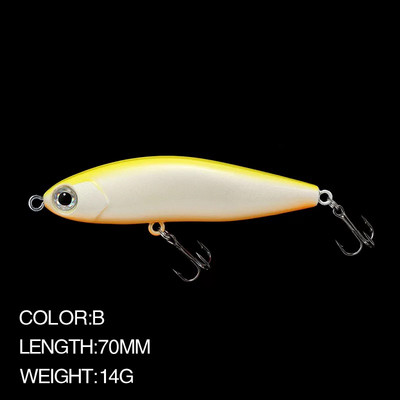 7cm 14g Pencil Sinking Fishing Lure Noise Attraction Hard Artificial Lure StickBait 9 Colors Fish Factory Wobbler Bait
