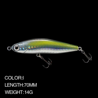 7cm 14g Pencil Sinking Fishing Lure Noise Attraction Hard Artificial Lure StickBait 9 Colors Fish Factory Wobbler Bait