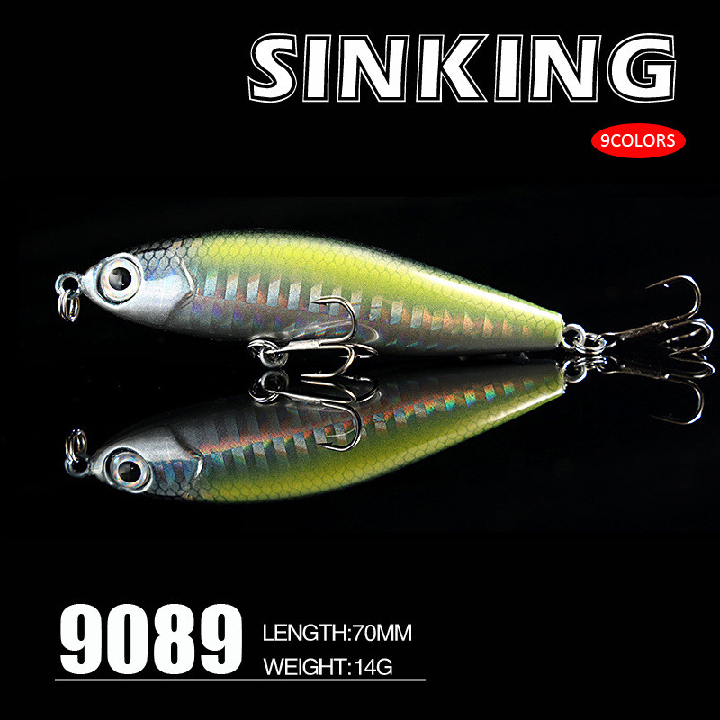 7cm 14g Pencil Sinking Fishing Lure Noise Attraction Hard Artificial Lure StickBait 9 Colors Fish Factory Wobbler Bait