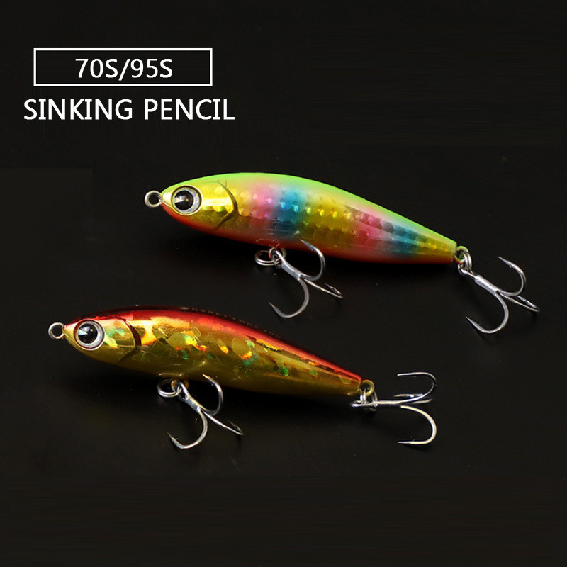 7cm 14g Pencil Sinking Fishing Lure Noise Attraction Hard Artificial Lure StickBait 9 Colors Fish Factory Wobbler Bait