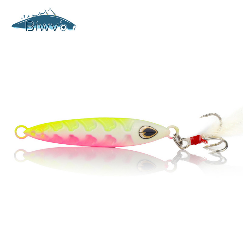 BIWVO 6.5/7.5/8CM метална твърда примамка с кука Minnow изкуствена стръв всички стоки за морски риболов Swimbait аксесоари