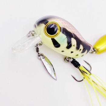 40mm 8g Floating Fishing Bee Bird Lure Bass Crankbait Hard Baits Pike Fishing Spin Tail Lure Spoon Wobblers Feather Hook