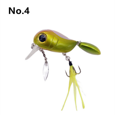 40mm 8g Pescuit plutitor albine nalucă pasăre bas Crankbait momeli duri stiucă pescuit spin coada nalucă lingură wobblers pene cârlig