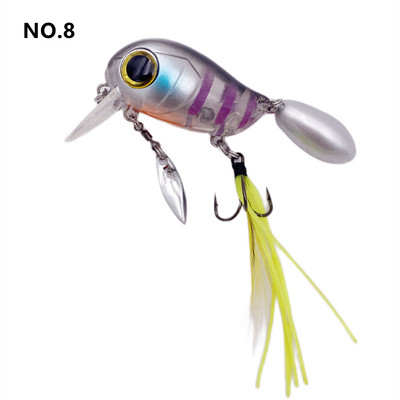 40mm 8g Pescuit plutitor albine nalucă pasăre bas Crankbait momeli duri stiucă pescuit spin coada nalucă lingură wobblers pene cârlig