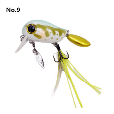 40mm 8g Pescuit plutitor albine nalucă pasăre bas Crankbait momeli duri stiucă pescuit spin coada nalucă lingură wobblers pene cârlig