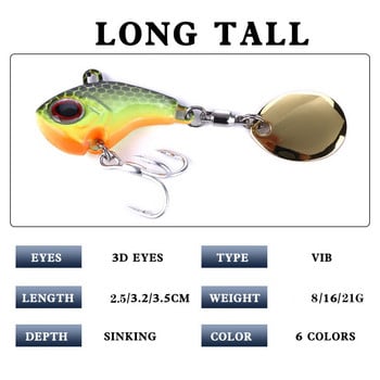 9g/16g/21g Μεταλλικό VIB δόνηση Bait Spinner Spoon Fishing Lures Jigs Trout Wobbler Fishing Hard Baits Tackle Pesca dropship