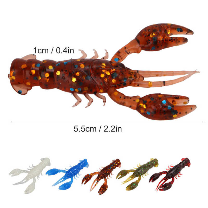 10gab Soft Fishing Lure Garneļu ēsma PVC Mākslīgā mīkstā garneļu lure Vēžu ēsmas Bass Makšķerēšanas piederumi