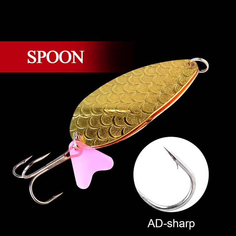 FTK 1tk 8 värvi lusikaga püügilant 25g/30g/35g mustad kolmiku konksuga bassiga väntsööda lusikas vända pesca püügiriistad