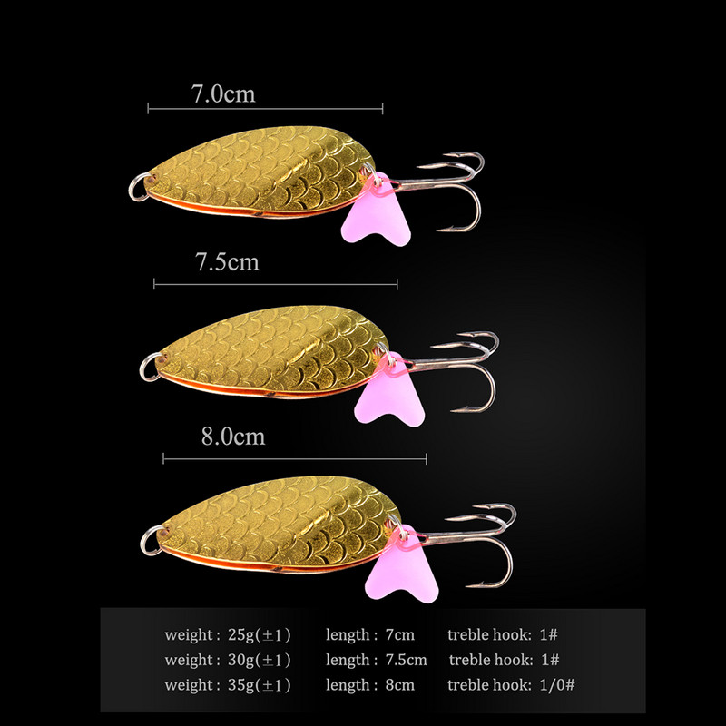 FTK 1tk 8 värvi lusikaga püügilant 25g/30g/35g mustad kolmiku konksuga bassiga väntsööda lusikas vända pesca püügiriistad