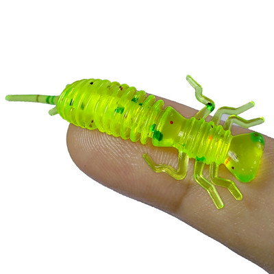 10db/tétel 40mm 50mm Soft Lure Worm Fishing Bass Lure Larva puha csali