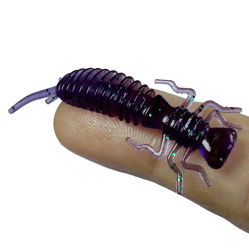 10τμχ/παρτίδα 40mm 50mm Soft Lure Worm Fishing Bass Lure Larva μαλακό δόλωμα