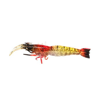 4/5 τεμ. Γαρίδες σιλικόνης τεχνητό δόλωμα Silicone Prawn Lure Single Hook Bass Worm Soft Biomimetic Simulation Simulation Sea Fishing Tacking