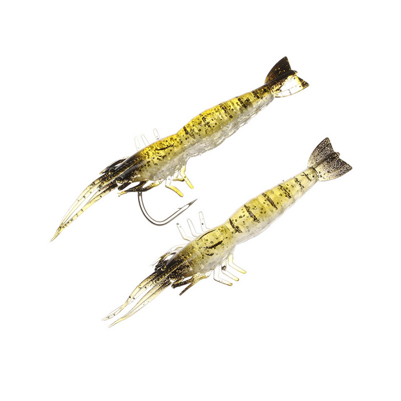 4/5 buc. momeală artificială din silicon pentru creveți momeală pentru creveți cu un singur cârlig vierme moale, simulare biomimetică, obiect de pescuit maritim