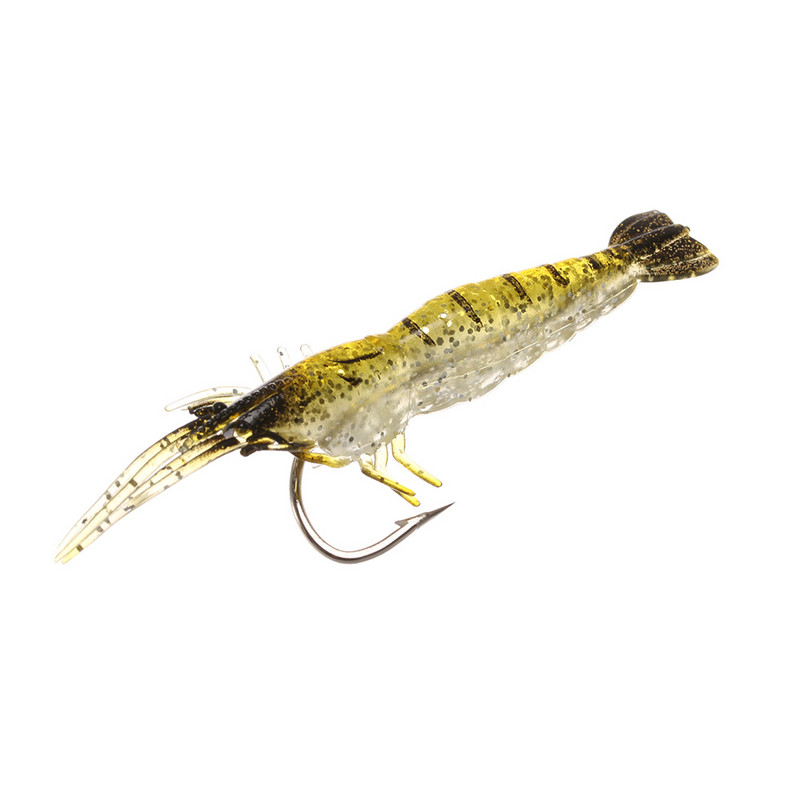 4/5 buc. momeală artificială din silicon pentru creveți momeală pentru creveți cu un singur cârlig vierme moale, simulare biomimetică, obiect de pescuit maritim